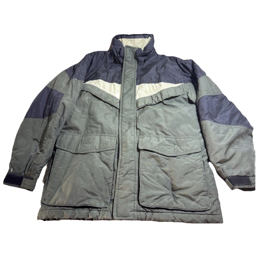 Club Stone Jonathan Stone Mens Large 14-16 Green Blue Colorblock Winter Parka